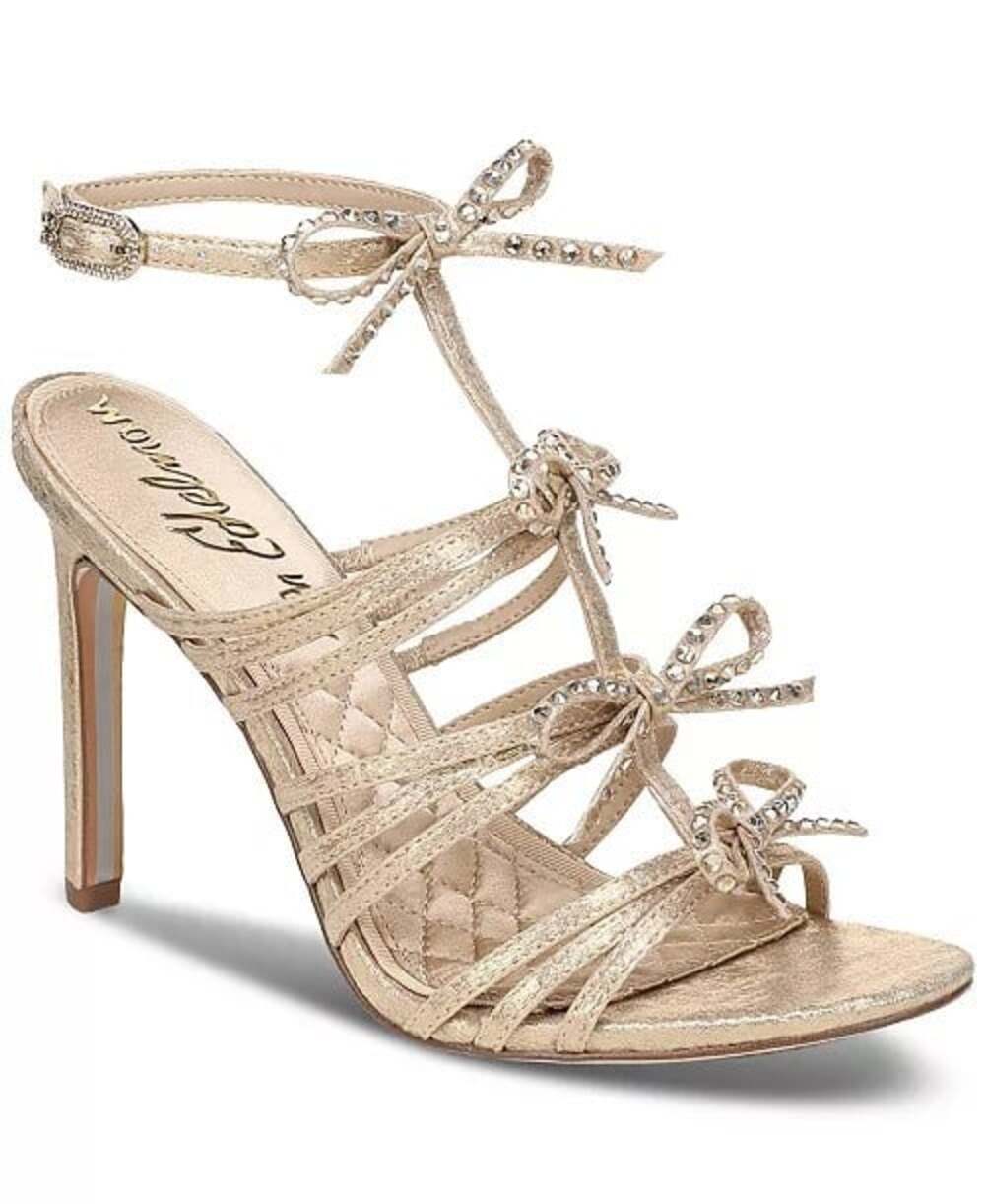 Sam Edelman Women's Iman Strappy High Stiletto Heel Sandals Gold Size 9M